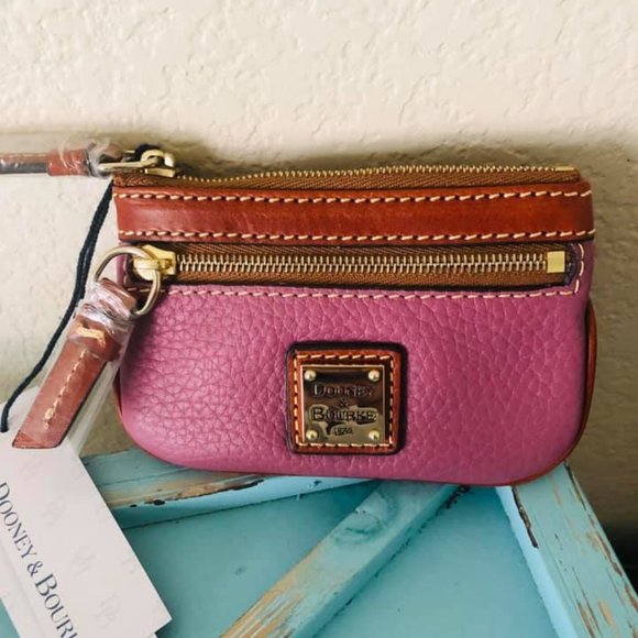 Dooney & Bourke Handbags - Dooney & Bourke coin case pouch pebble mauve